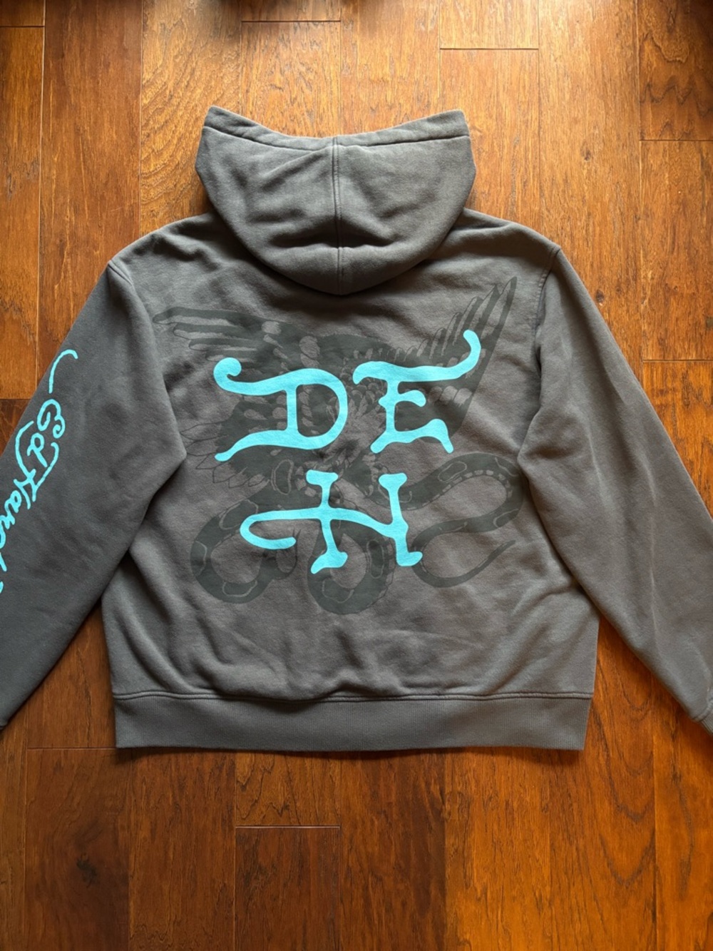 Ed Hardy Snake Panther Tattoo Zip Hoodie Charcoal | Size XL | Y2K - Picture 5 of 11